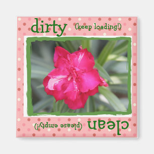Floral Dishwasmachine Magnet, Roze & Groen Magneet