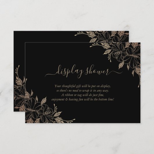 Floral Display Bridal Weddenschap Shower Enclosure Informatiekaartje (Voorkant / Achterkant)