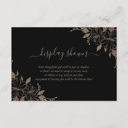 Floral Display Bridal Weddenschap Shower Enclosure Informatiekaartje (Voorkant)
