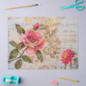  Floral Distressed  Roos Decoupage Tissuepapier (Craft)