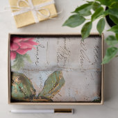  Floral Distressed  Roos Decoupage Tissuepapier (Geschenk)