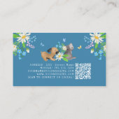 Floral Dog & Cat Pet Care Services Grooming Blue Visitekaartje (Achterkant)