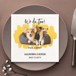 Floral Dog Cat Pet Foto Hondenliefhebber Weddensch Servet