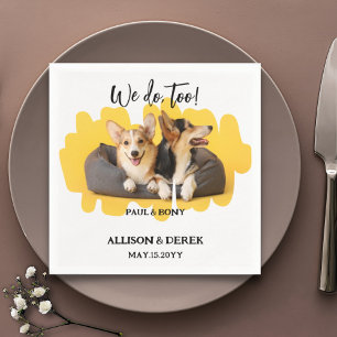 Floral Dog Cat Pet Foto Hondenliefhebber Weddensch Servet