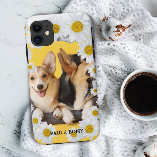 Floral Dog Cat Photo Hondenliefhebber Personalized Case-Mate iPhone Case
