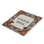 Floral Dog Custom House Name Bord Teken Plaque Tegeltje (Zijkant)