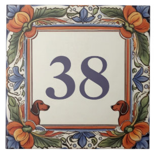 Floral Dog Custom Huisnummer Bord Teken Plaque Tegeltje