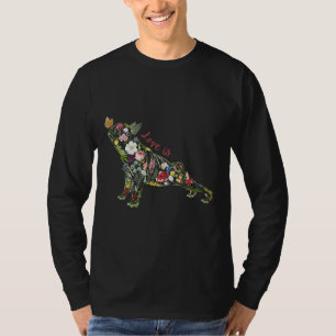 Floral Dog French Bulldog Yoga Love is Frenchie T-shirt