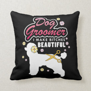 Floral Dog Groomer Gift Pet Grooming Hondenliefheb Kussen