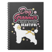 Floral Dog Groomer Gift Pet Grooming Hondenliefheb Notitieboek (Voorkant)