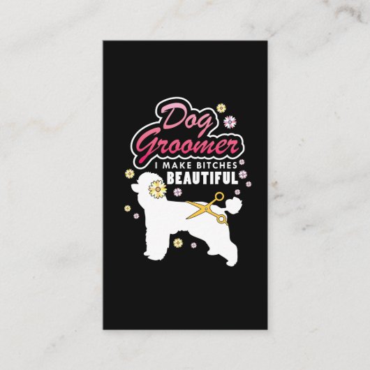 Floral Dog Groomer Gift Pet Grooming Hondenliefheb Visitekaartje (Voorkant)