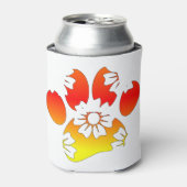 Floral Dog Paw Print Blikjeskoeler (Blikje Voorkant)