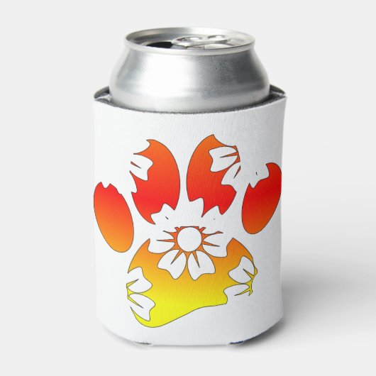 Floral Dog Paw Print Blikjeskoeler (Blikje Voorkant)