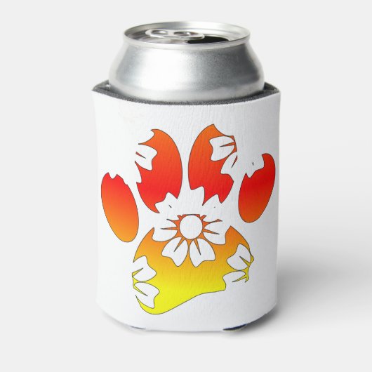 Floral Dog Paw Print Blikjeskoeler (Blikje Achterkant)