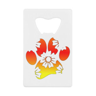 Floral Dog Paw Print Creditkaart Flessenopener