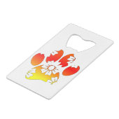 Floral Dog Paw Print Creditkaart Flessenopener (Voorkant Gekanteld)