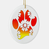 Floral Dog Paw Print Keramisch Ornament (Rechts)