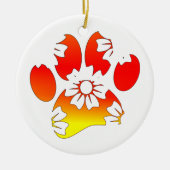 Floral Dog Paw Print Keramisch Ornament (Voorkant)