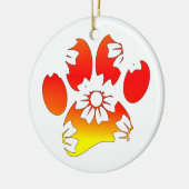 Floral Dog Paw Print Keramisch Ornament (Links)