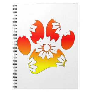 Floral Dog Paw Print Notitieboek