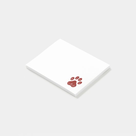 Floral Dog Paw Print Post-it Notes (Schuin)