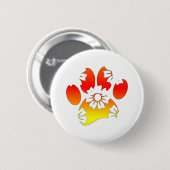 Floral Dog Paw Print Ronde Button 5,7 Cm (Voorkant /achterkant)