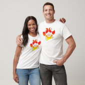Floral Dog Paw Print T-shirt (Unisex)