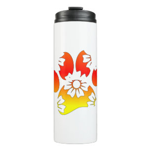 Floral Dog Paw Print Thermosbeker