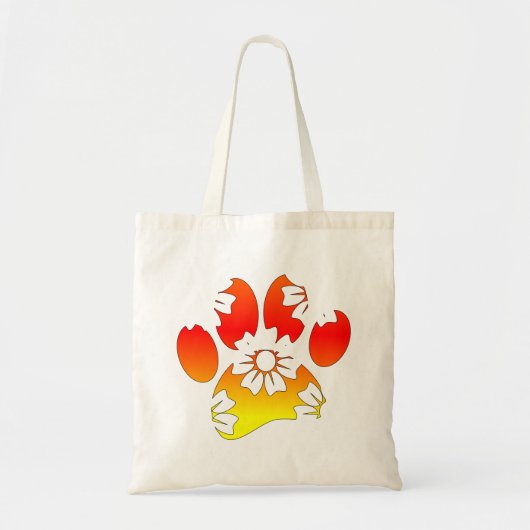 Floral Dog Paw Print Tote Bag (Voorkant)