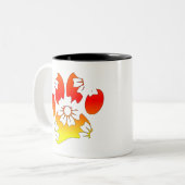 Floral Dog Paw Print Tweekleurige Koffiemok (Voorkant links)