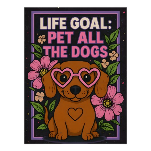 Floral Dog Poster (Voorkant)