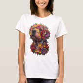 Floral Dog T-Shirt | Cute Flower Puppy Design (Voorkant)