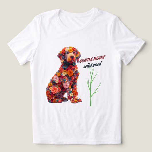 Floral Dog T-Shirt | Cute Flower Puppy Design  (Design voorkant)