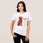 Floral Dog T-Shirt | Cute Flower Puppy Design  (Voorkant volledig)