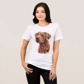 Floral Dog T-Shirt | Elegant Flower Puppy Design (Voorkant volledig)