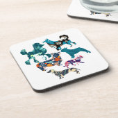 Floral Dogs Bier Onderzetter (Linkerzijde)