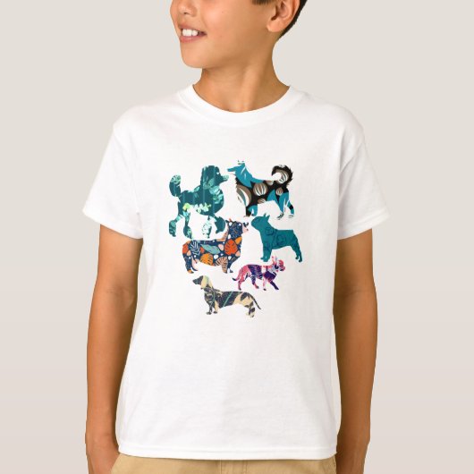 Floral Dogs T-shirt (Voorkant)