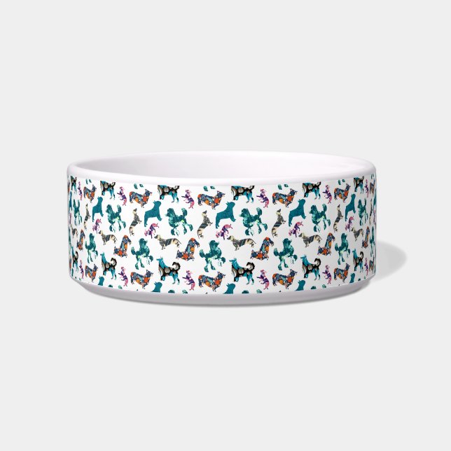 Floral Dogs Voerbakje (Voorkant)