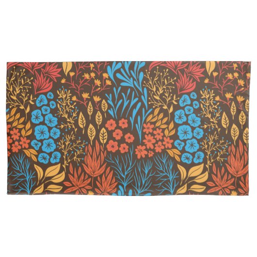 Floral doles donker kussensloop (Voorkant-Links)