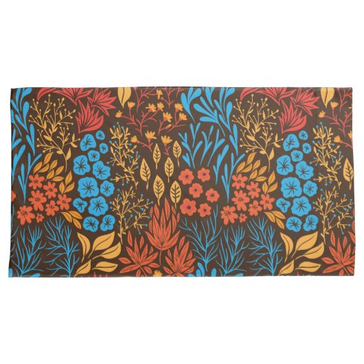 Floral doles donker kussensloop (Voorkant-Rechts)