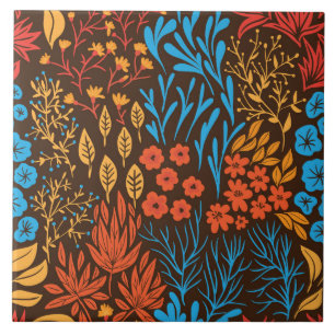 Floral doles donker tegeltje