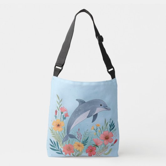 Floral Dolphin Crossbody Tas (Voorkant)