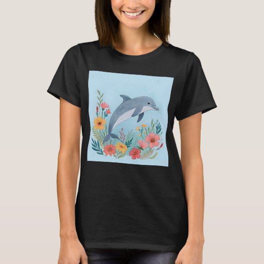 Floral Dolphin T-shirt (Voorkant)