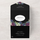 Floral, donker en troebel, allemaal in één keer all in one uitnodiging (Buitenkant)