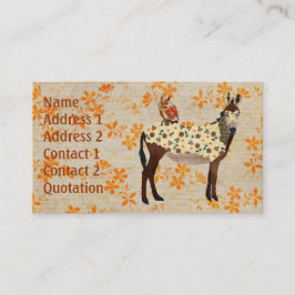 Floral Donkey en Owl Visitekaartje