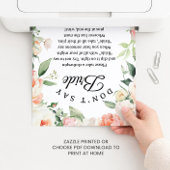 Floral "Don't Say Bride" Bridal Shower Game sign Poster