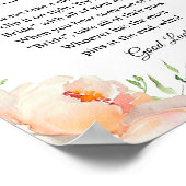 Floral "Don't Say Bride" Bridal Shower Game sign Poster (Hoek)