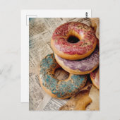 Floral Donut Briefkaart (Voorkant / Achterkant)