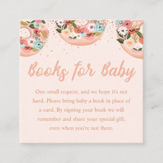 Floral donuts Baby shower Books for Baby Informatiekaartje (Voorkant)