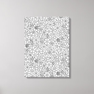 Floral Doodle 6 Canvas Afdruk